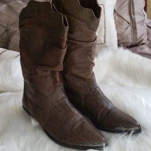 Zodiac Vintage 1980's slouch cowgirl boots